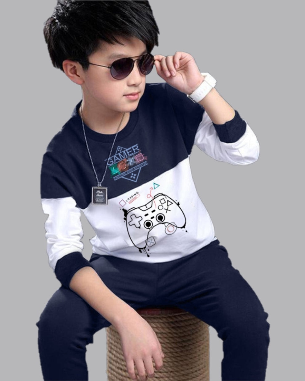 Stylish Boys’ Printed T-Shirt and Jogger Pants Combo for Everyday Wear-front