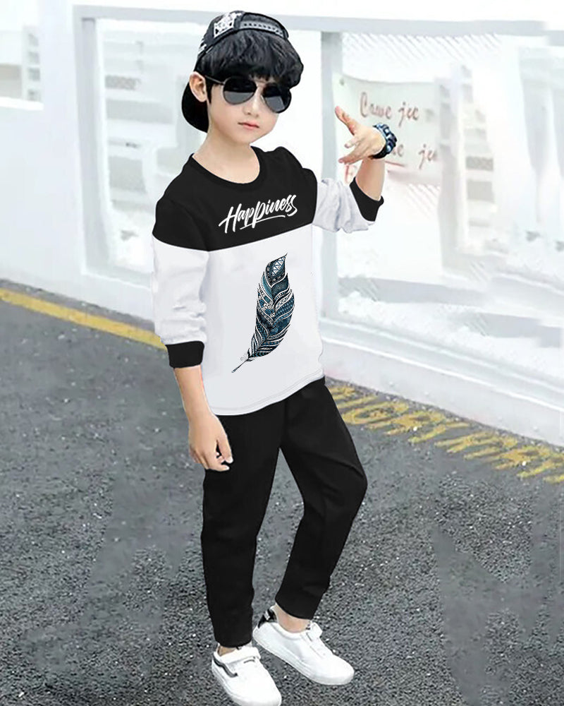 Boys’ Classic Striped Shirt and T-Shirt Jeans Set for Casual Outings-side