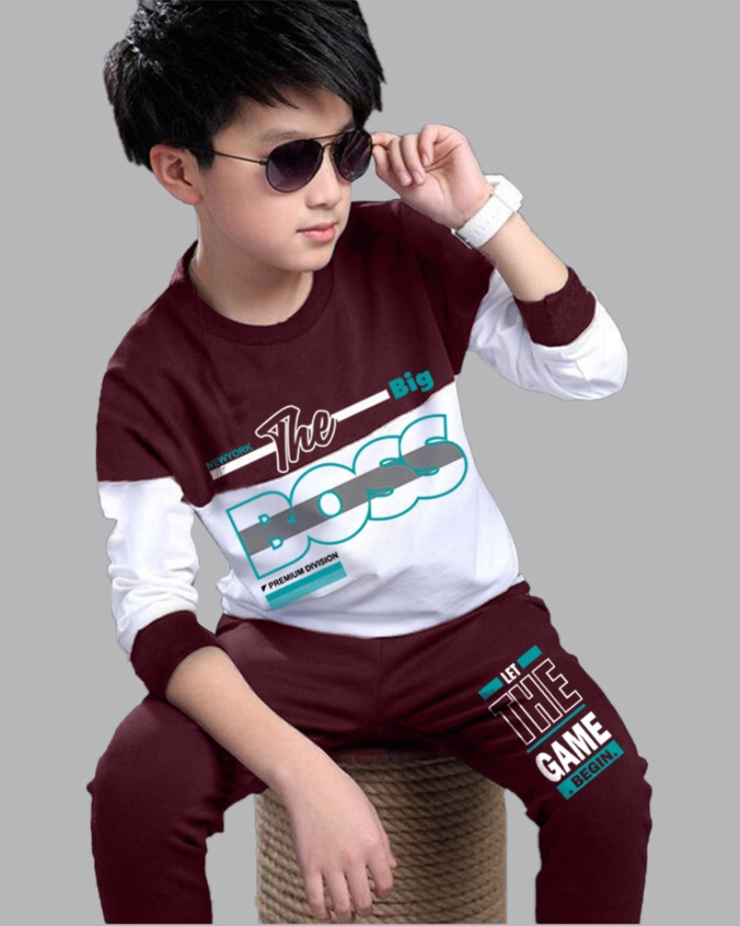 Boys’ Cool Graphic T-Shirt and Cargo Pants Combo for Outdoor Adventures-front