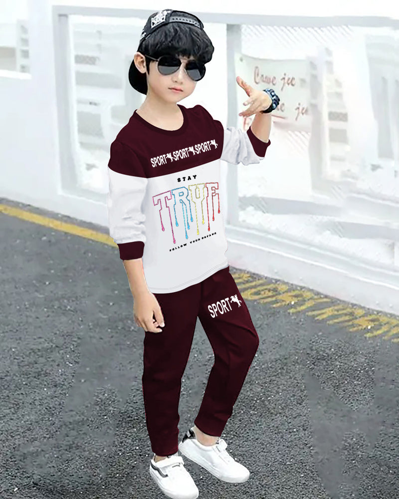 Boys’ Cozy Fleece Hoodie and T-Shirts Set for Winter Comfort-side