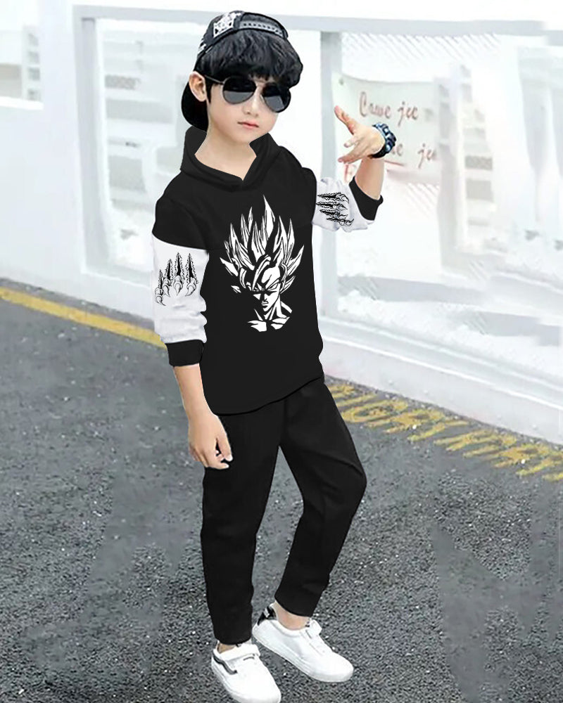 Boys’ Athletic Tank Top and track pants Set for Summer Sports Fun
-side