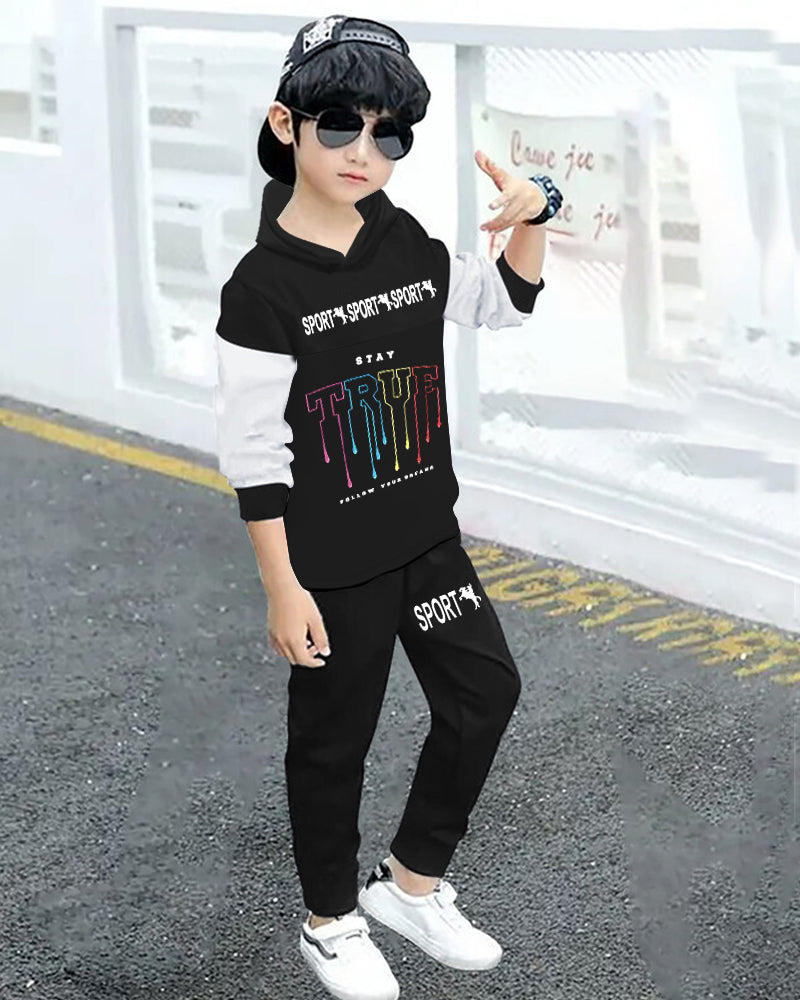 Boys’ Striped Polo Shirt and Khaki Pants Set for Smart Casual Looks-side