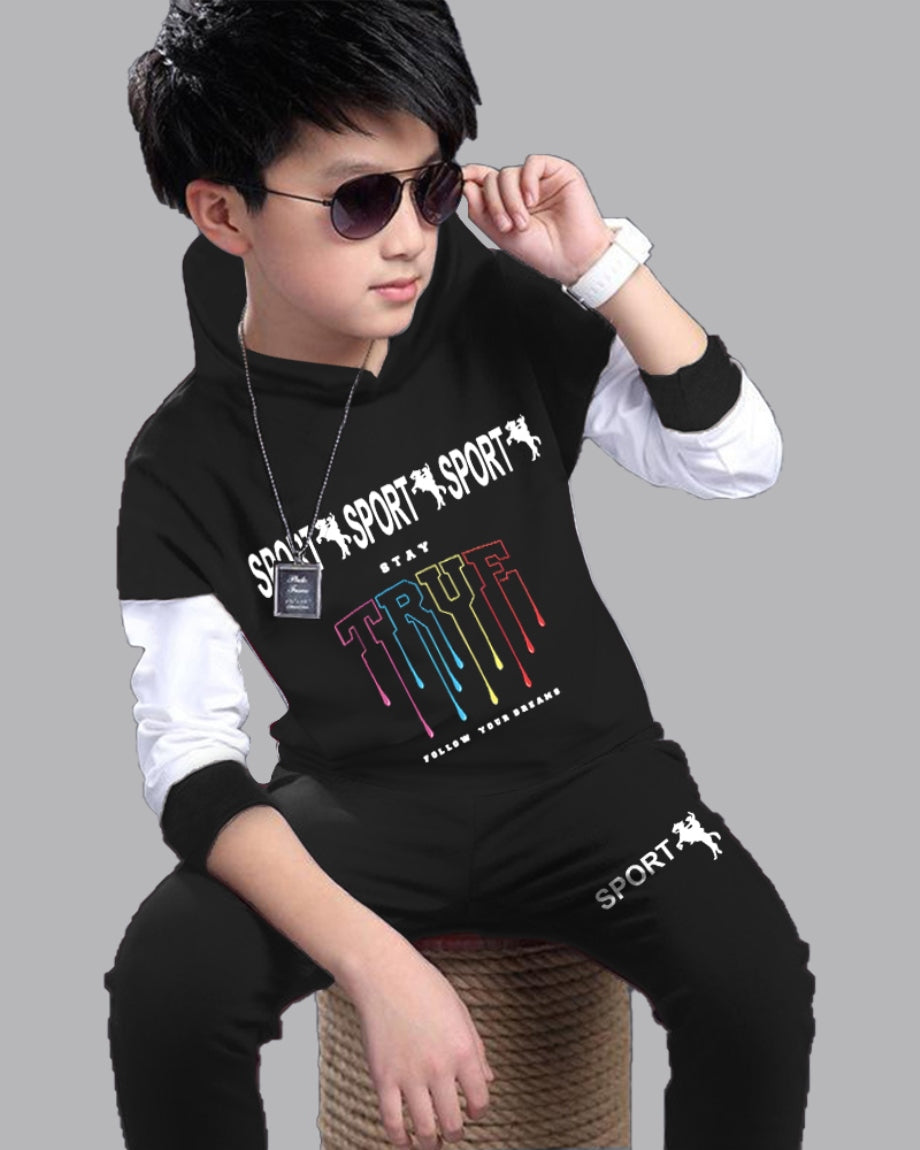 Boys’ Striped Polo Shirt and Khaki Pants Set for Smart Casual Looks