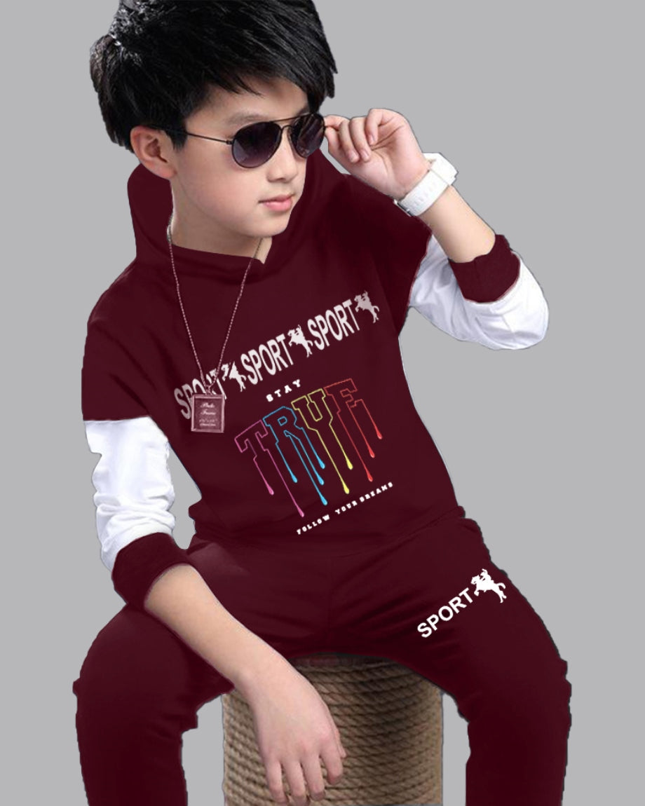 Boys’ Space-Themed T-Shirt and Joggers Set for Creative Kids-front