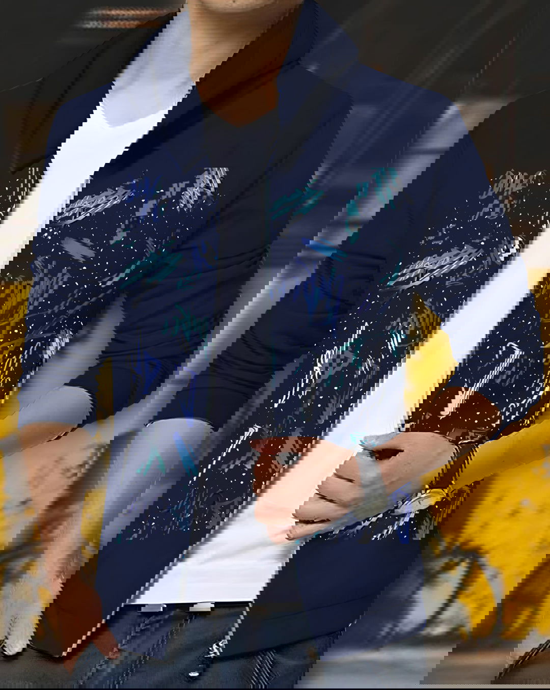 All Over Hoodie Jackets/Navy - FastColors - Printed Hooded Jackets Navy - #tag1# - #tag2# - #tag3# -