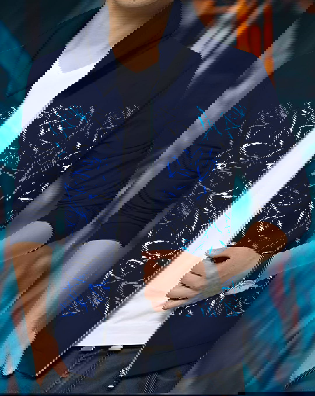 All Over Hoodie Printed Jackets/Navy - FastColors - Printed Hooded Jackets Navy - #tag1# - #tag2# - #tag3# -