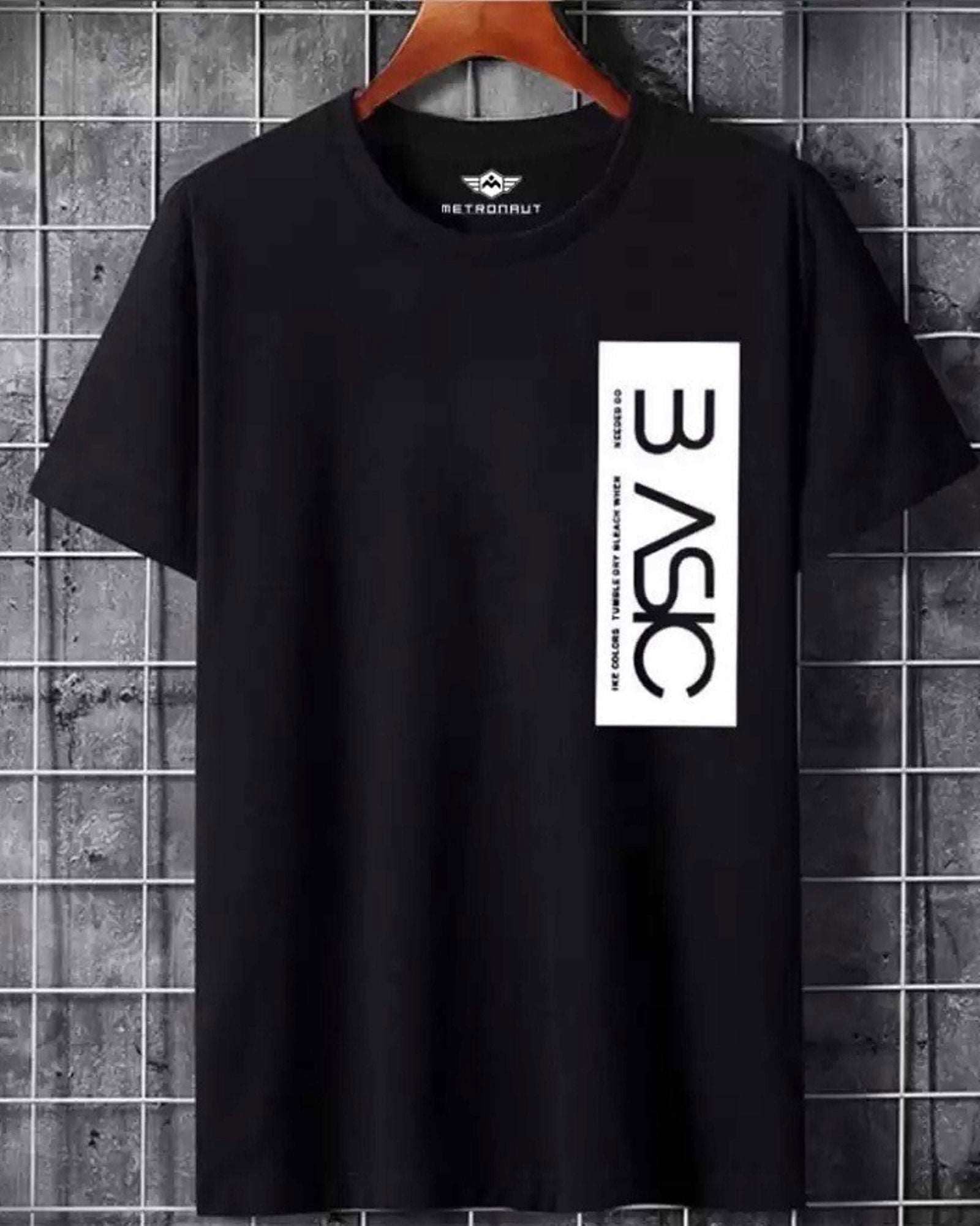 BASE Printed half sleeve t-shirt for men - FastColors - FastColors Printed Men Round Neck Black T-Shirt - FastColors - #tag1# - #tag2# - #tag3# -