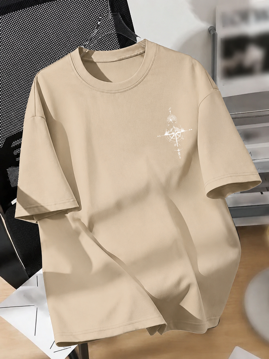 Men Graphic Print Round Neck Cotton Blend T-Shirt
