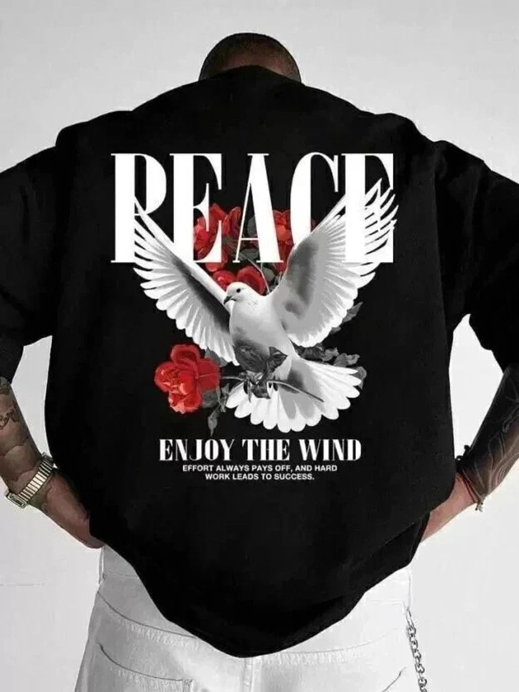 Men Graphic Print Round Neck Cotton Blend T-Shirt