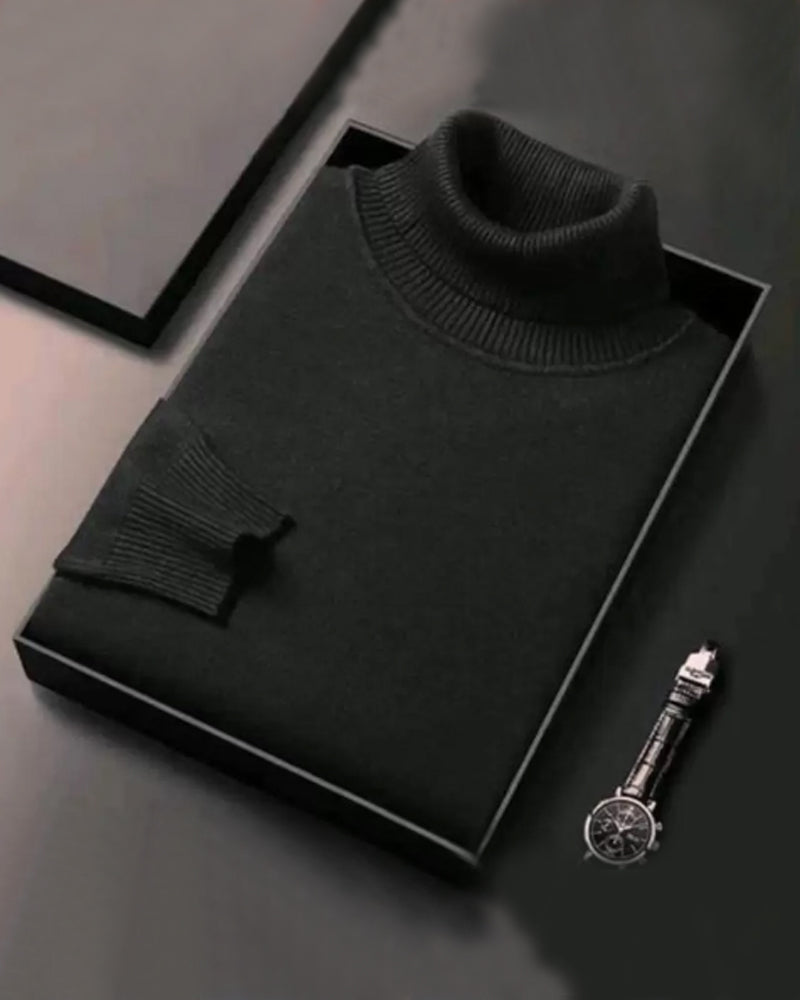 Black High Neck Sweater - FastColors