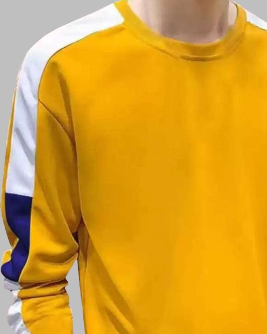 Color-Blocked Sleeves Full Sleeve T-Shirt - FastColors #color_Yellow