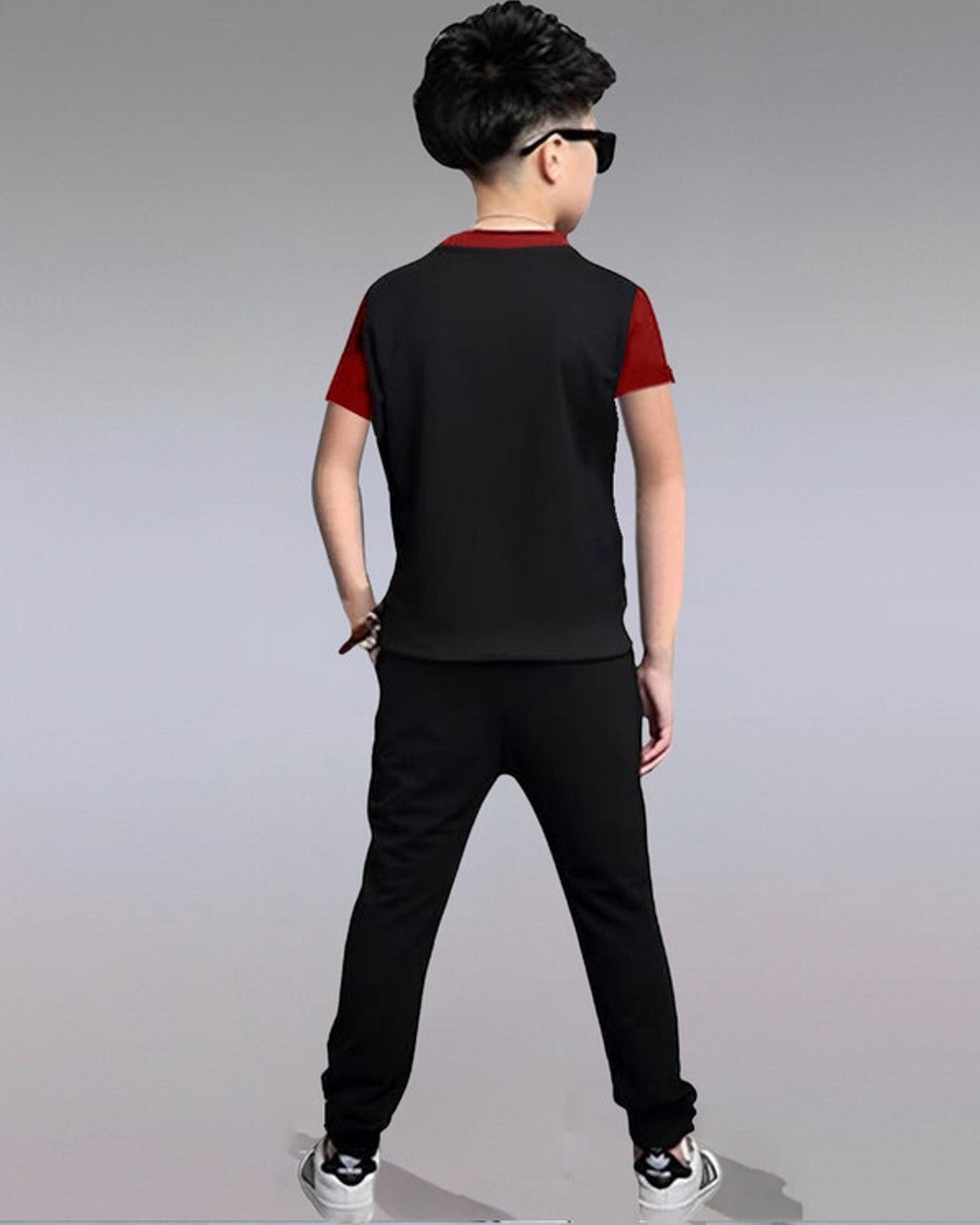 Color Blocked Boys Apparel Combo set - FastColors #color_Red