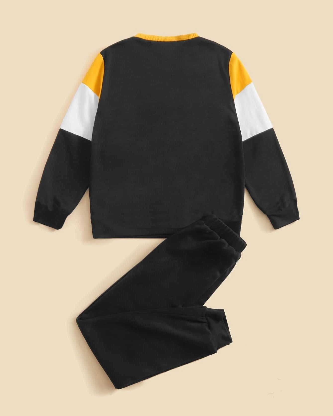 Color Blocked Boys Apparel Top and Bottom Set - FastColors #color_Yellow