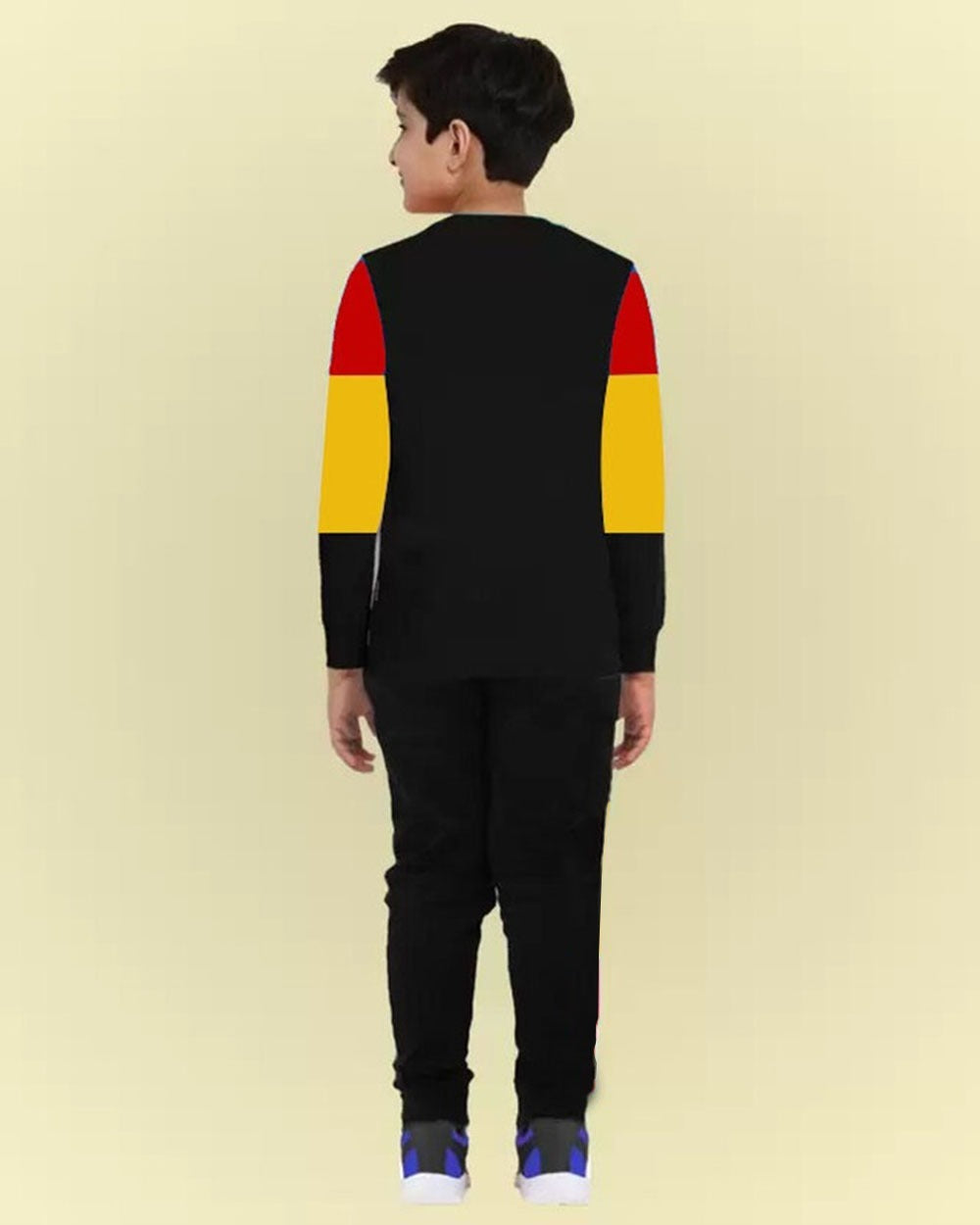 Color Blocked Tri-Color Boys Apparel Top and Bottom Set - FastColors