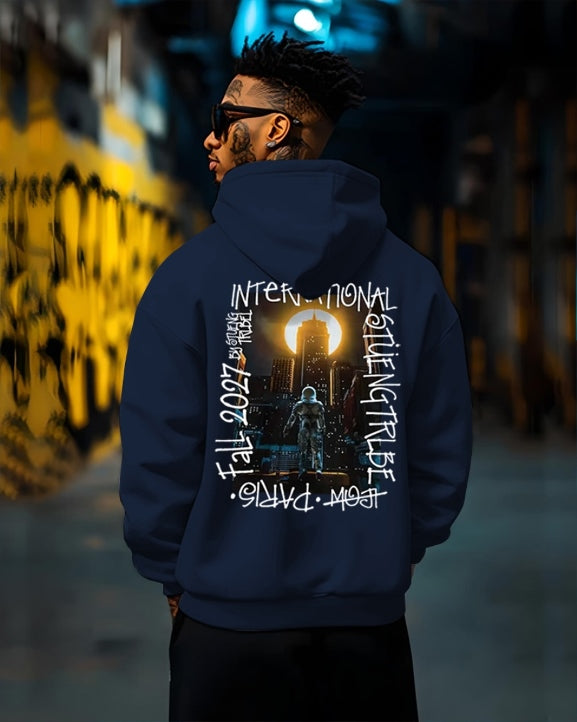 Fall 2027 hoodies with back prints / Navy Blue