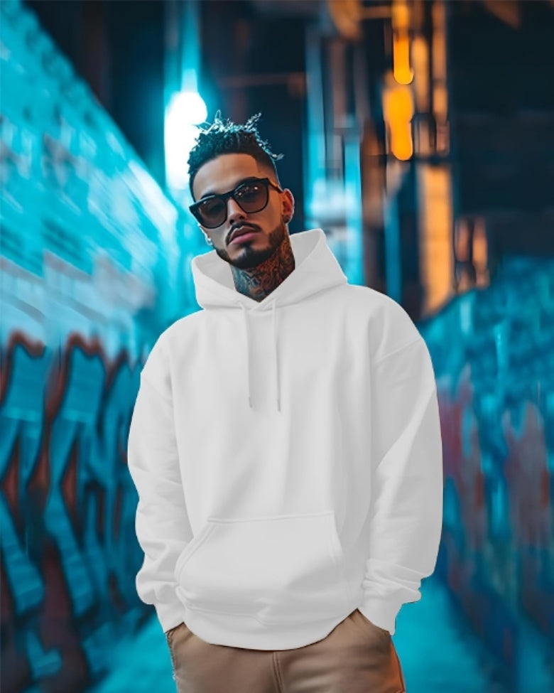 Fall 2027 stylish hoodies for men / White