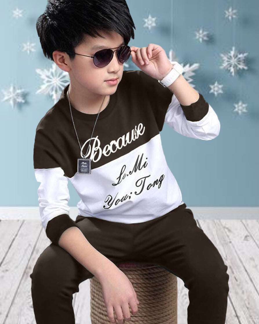 #color_Brown Fancy Cute Trendy Boys Top & Bottom Sets - FastColors