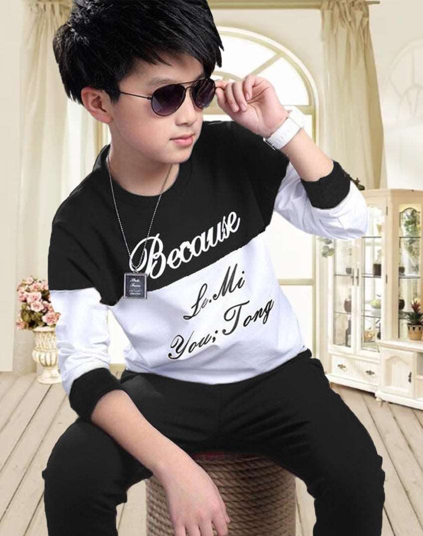 #color_Black Fancy Cute Trendy Boys Top & Bottom Sets - FastColors