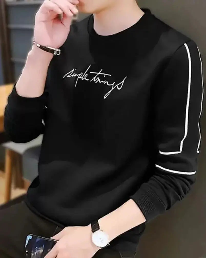 FastColors Black Simple Things full sleeve t shirt for men - FastColors - Simple Things Black Full Sleeve T Shirt - FastColors - #tag1# - #tag2# - #tag3# -