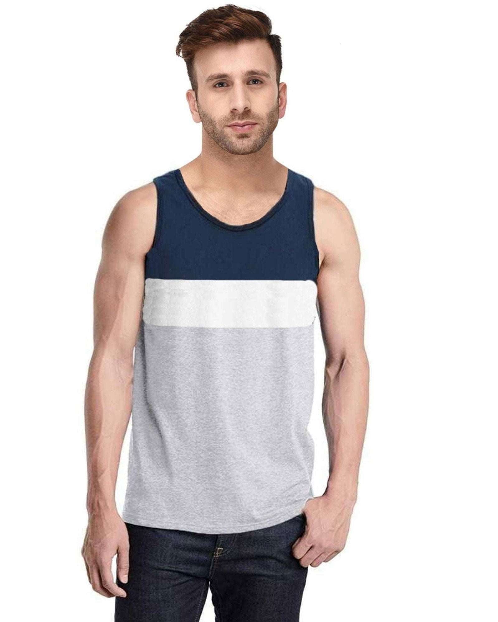 FastColors Color Blocked Single Vest - FastColors - #color_Gray Color Blocked Single Vest - FastColors - #tag1# - #tag2# - #tag3# -