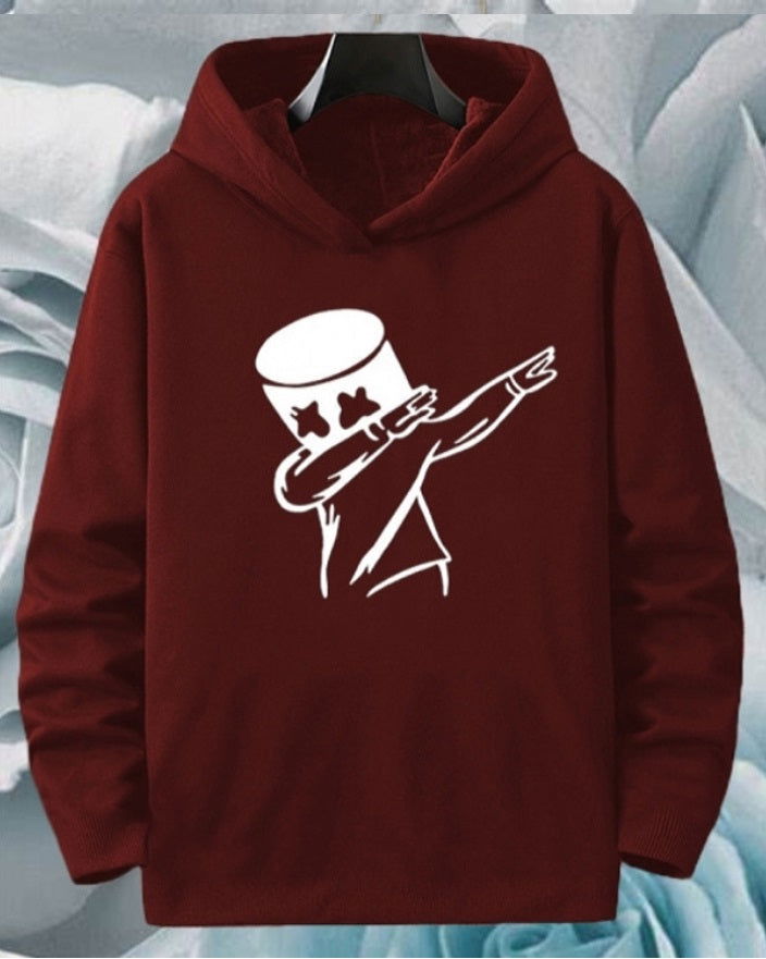FastColors Geometric Print Men Hooded Neck Maroon T-Shirt - FastColors