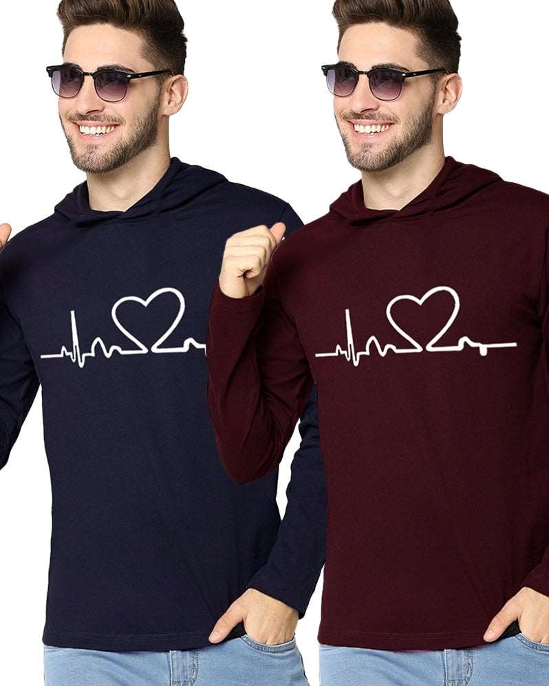 FastColors Graphic Print Men Hooded Neck Multicolor T-Shirt - FastColors