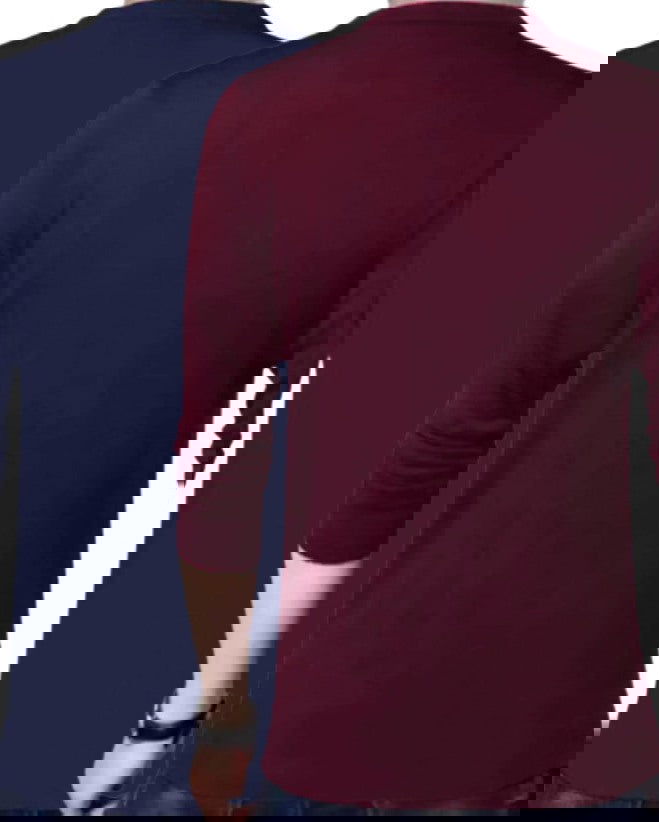 FastColors Printed Men Round Neck Dark Blue, Maroon T-Shirt - FastColors