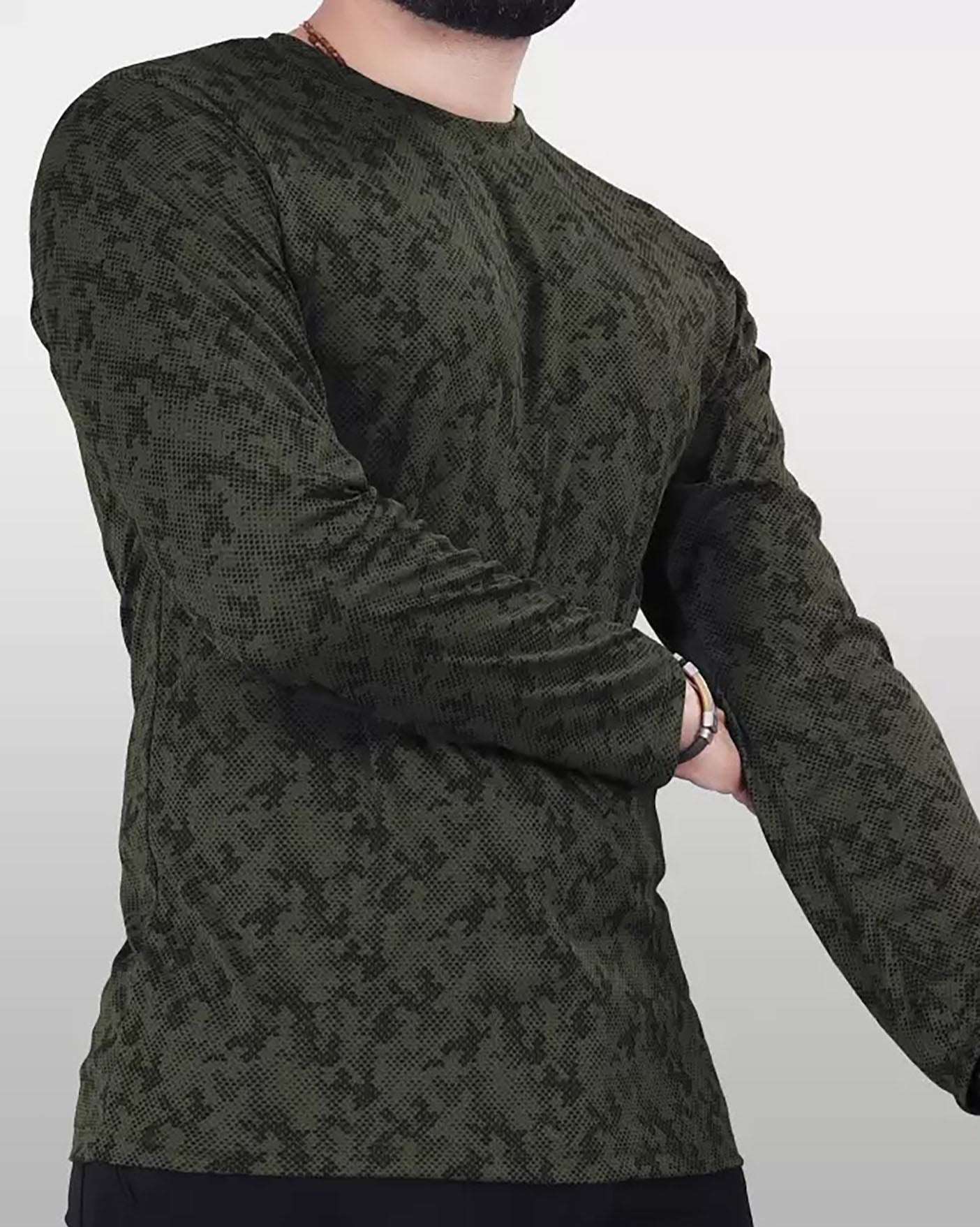 FastColors Printed Men Round Neck Dark Green T-Shirt - FastColors