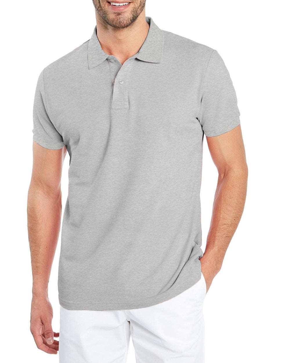 #color_Grey FastColors Solid Men Polo Neck Grey T-Shirt - FastColors