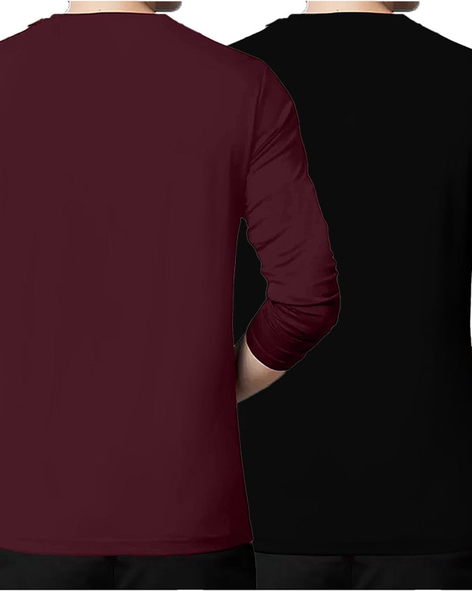 FastColors Typography Men Round Neck Black, Maroon T-Shirt - FastColors