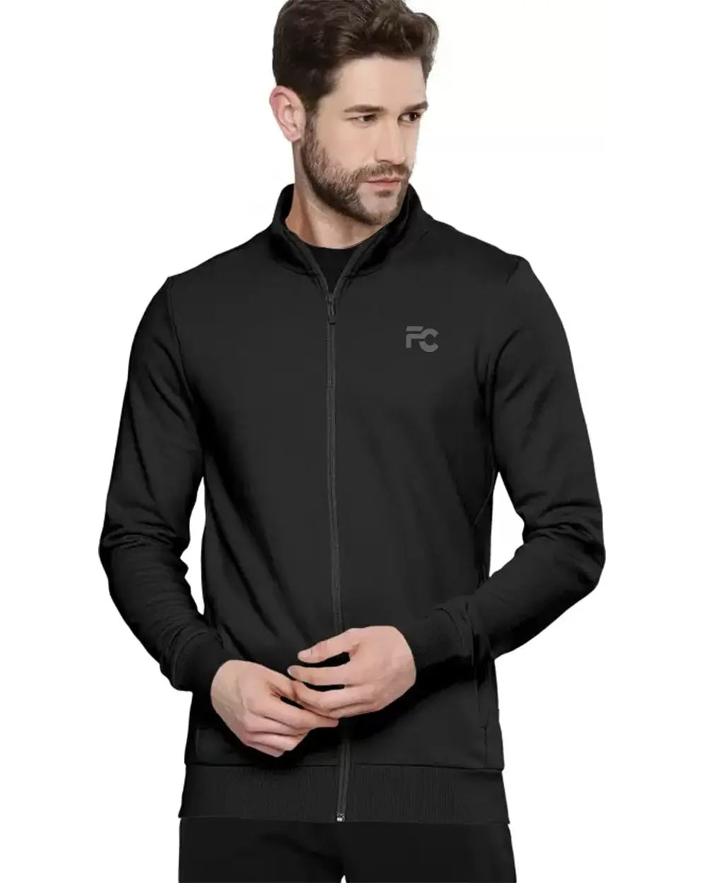 Full Sleeve Black Zipper Men Jacket - FastColors