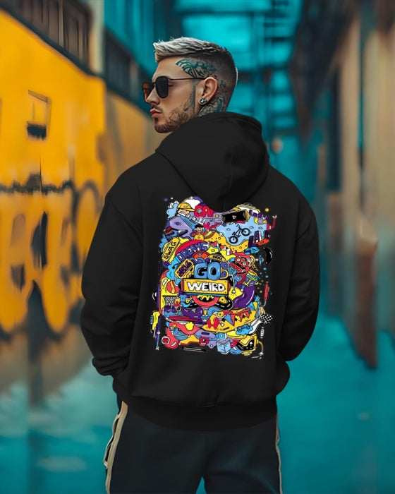 Go Weird stylish hoodies for men / Black