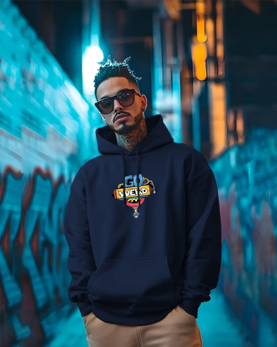 Go Weird stylish hoodies for men / Navy Blue