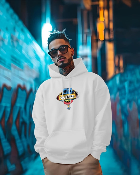 Go Weird stylish hoodies for men / White