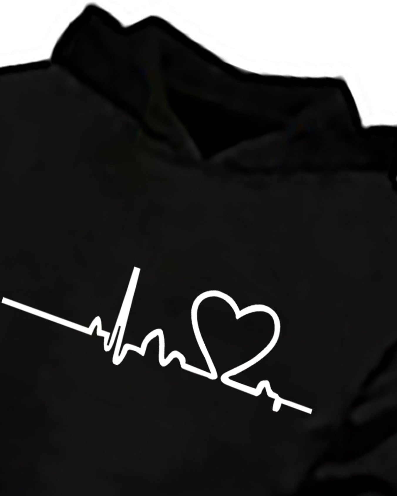 Heart Beat Hoodie Tshirts - FastColors #color_Black