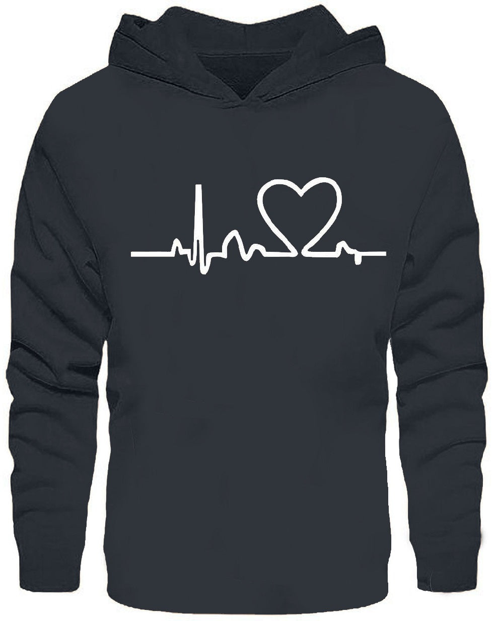 #color_Gray Heart Beat Hoodie Tshirts - FastColors