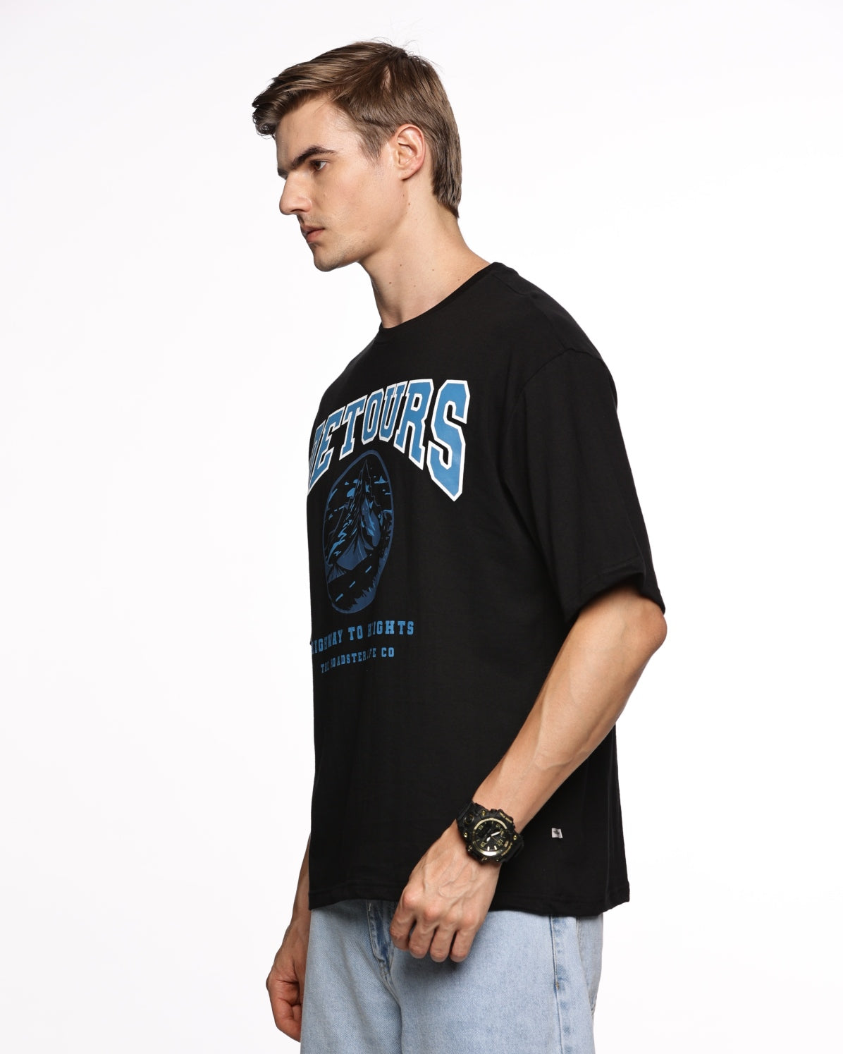 Cali Dreamin': Men's Half-Sleeve Sunset Print Pure Cotton T-Shirt