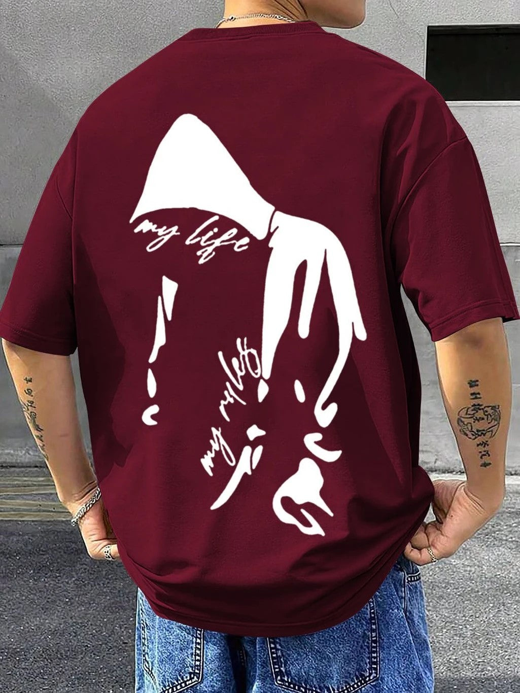 Men Graphic Print Round Neck Cotton Blend T-Shirt