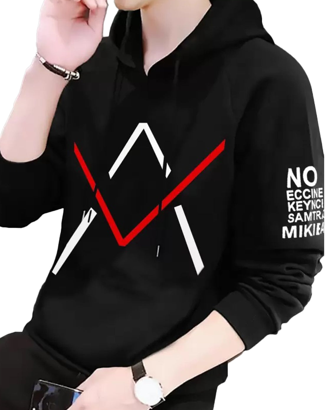 #color_Black Black V hoodies t-shirt for men - FastColors - V Hoodie T Shirt - FastColors - #tag1# - #tag2# - #tag3# -