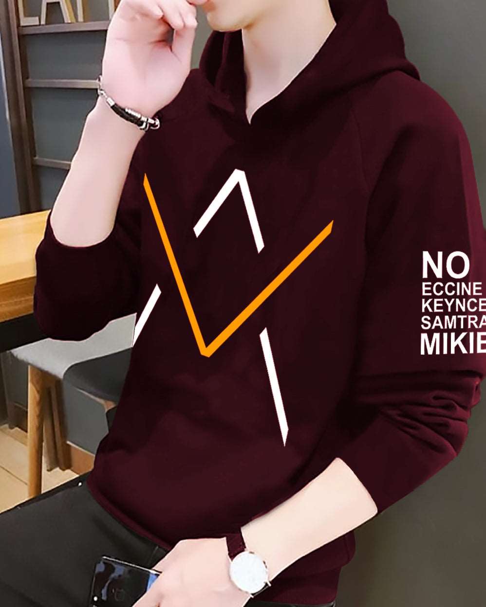 #color_maroon Maroon V hoodies t-shirt for men - FastColors - V Hoodie T Shirt - FastColors - #tag1# - #tag2# - #tag3# -