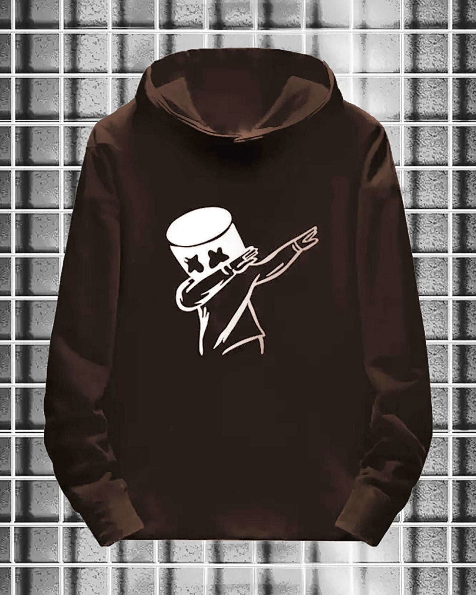 Marshmellow Printed hoodies t-shirt for men - FastColors - #color_Brown Hoodie Marshmellow Printed T Shirts - FastColors - #tag1# - #tag2# - #tag3# -