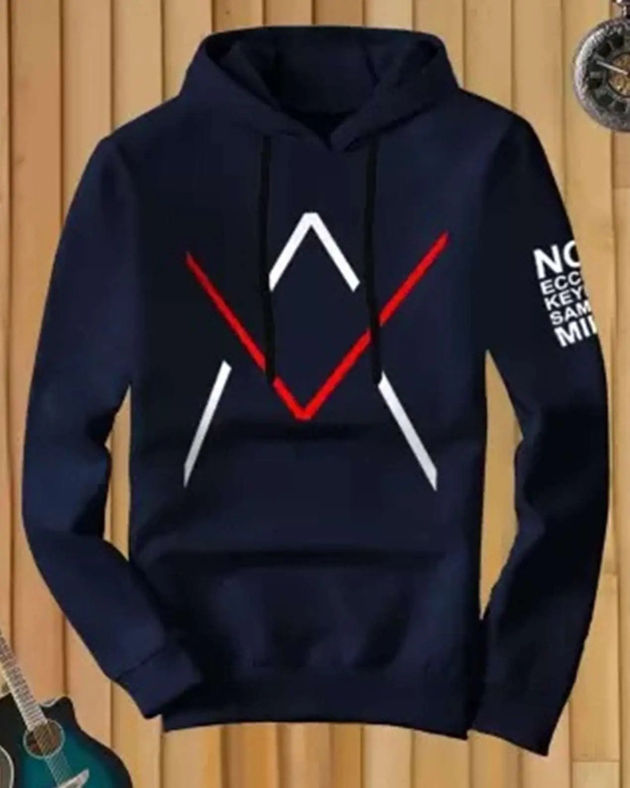 #color_Navy Men's Navy Blue Hoodie Sweatshirt - FastColors