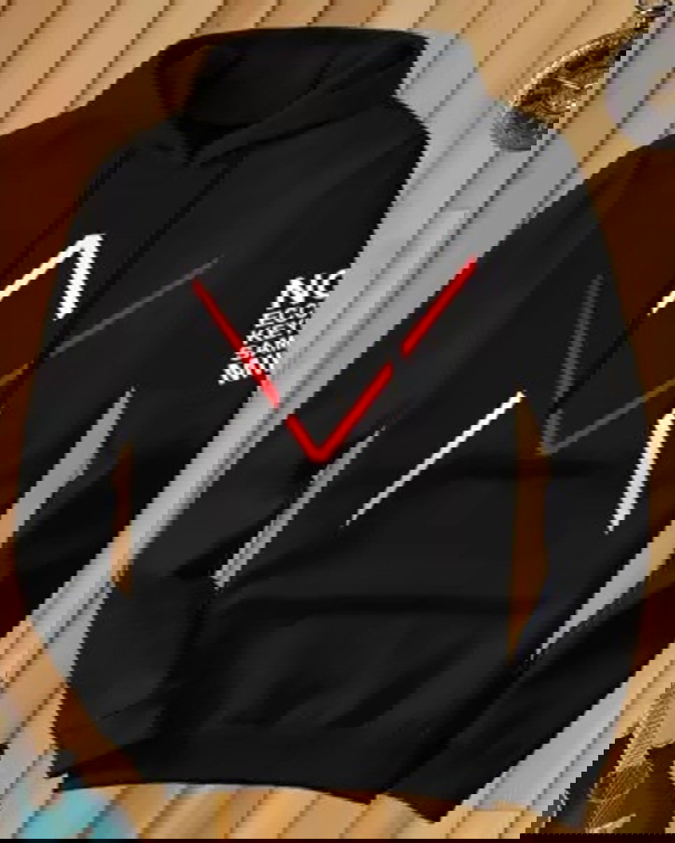 #color_Black Men's Navy Blue Hoodie Sweatshirt - FastColors