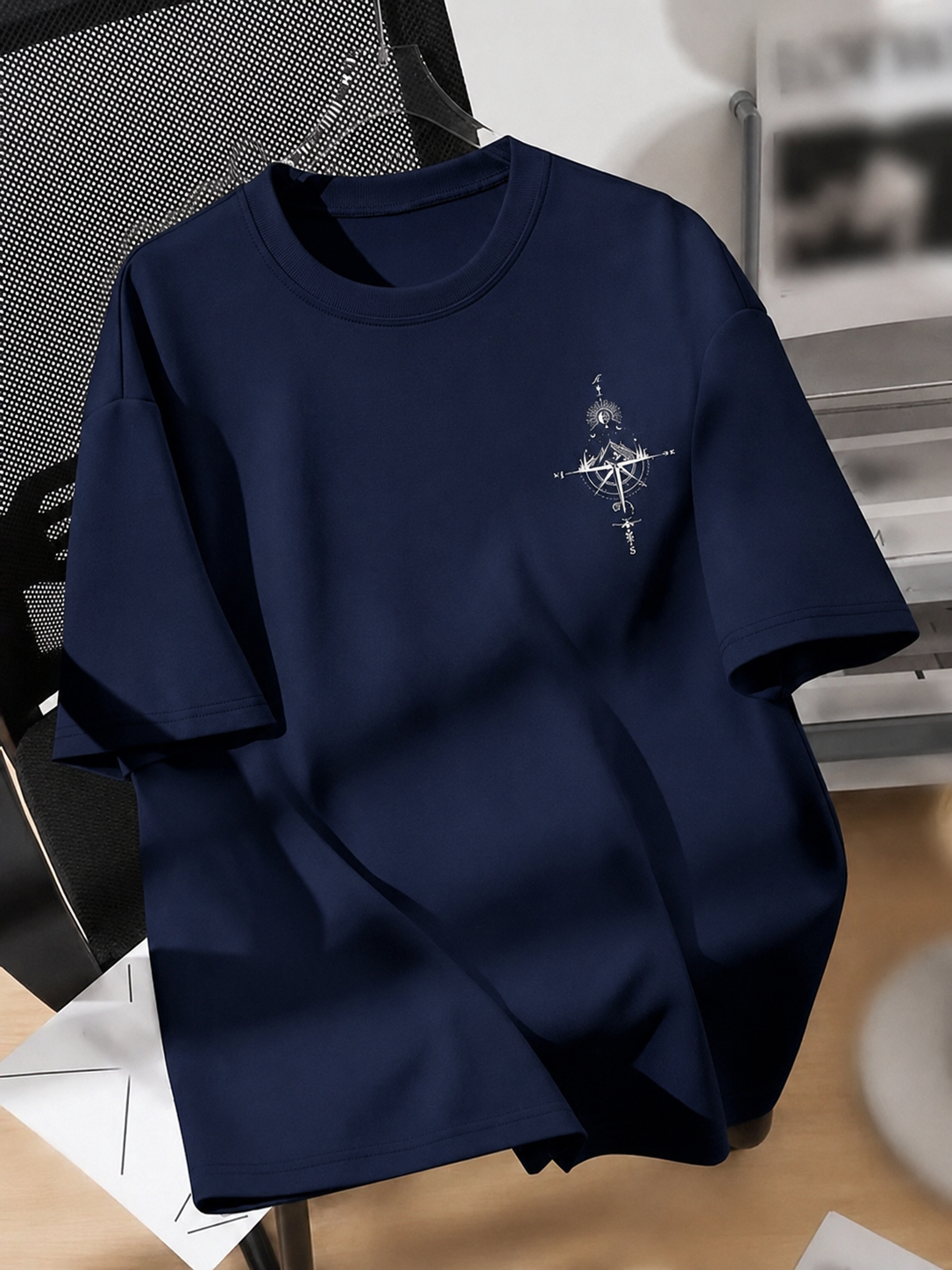 Men Graphic Print Round Neck Cotton Blend T-Shirt