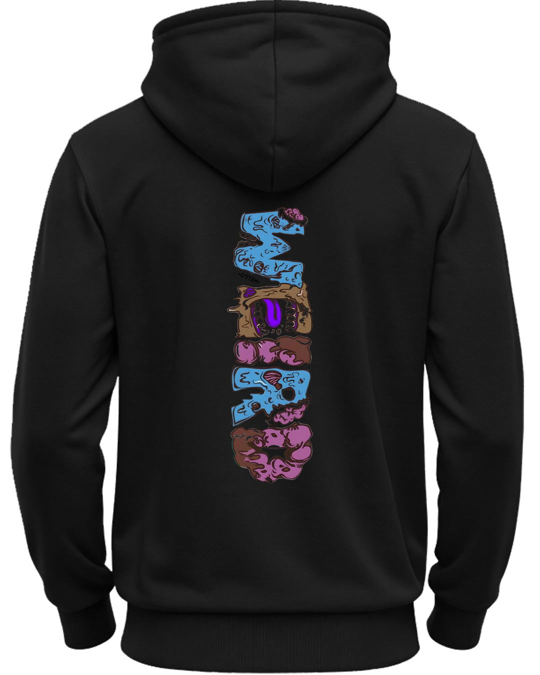 Printed Hooded Neck Sweatshirt/Black - FastColors - Printed Hooded Neck Sweatshirts Black - #tag1# - #tag2# - #tag3# -