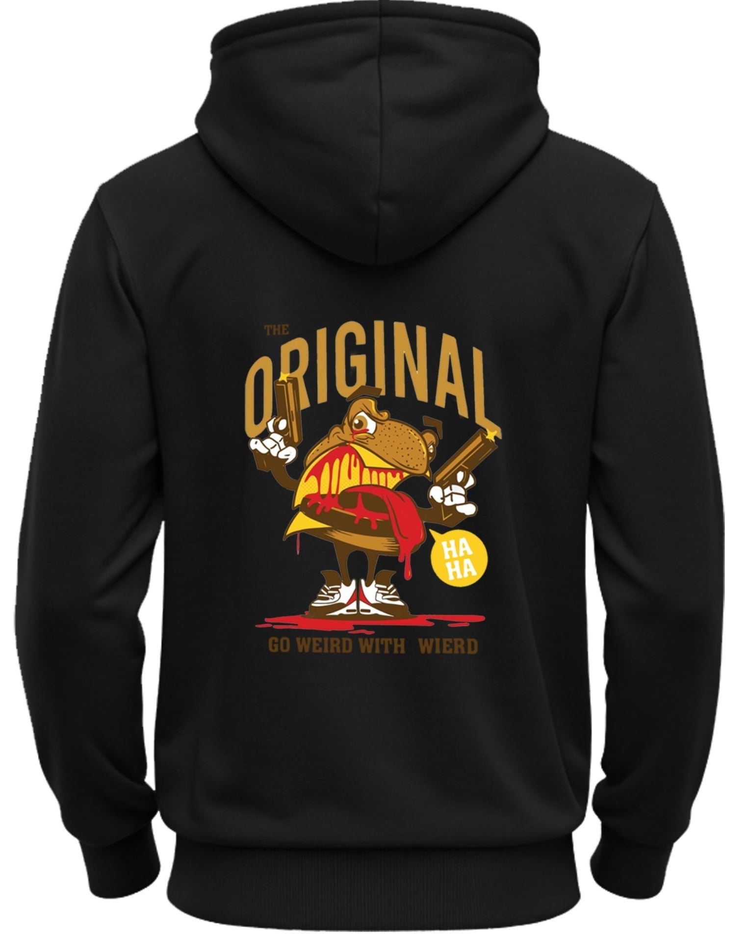 Printed Hooded Neck Sweatshirt/Black - FastColors - Printed Hooded Neck Sweatshirts Black - #tag1# - #tag2# - #tag3# -