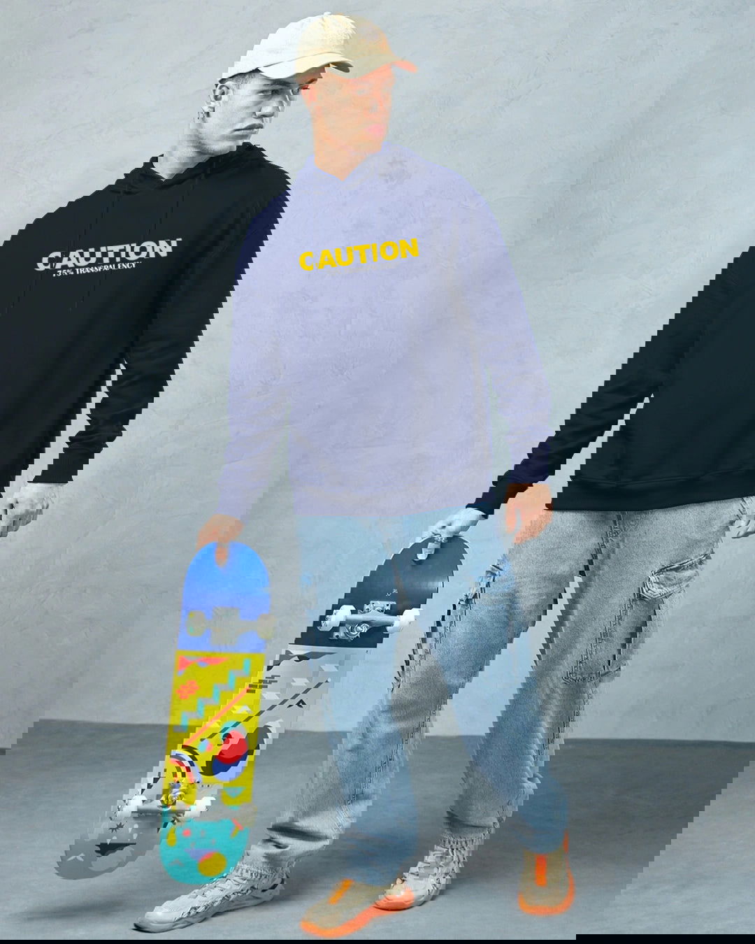 Printed Hooded Neck Sweatshirt/Navy - FastColors - Printed Hooded Neck Sweatshirts-Navy - #tag1# - #tag2# - #tag3# -