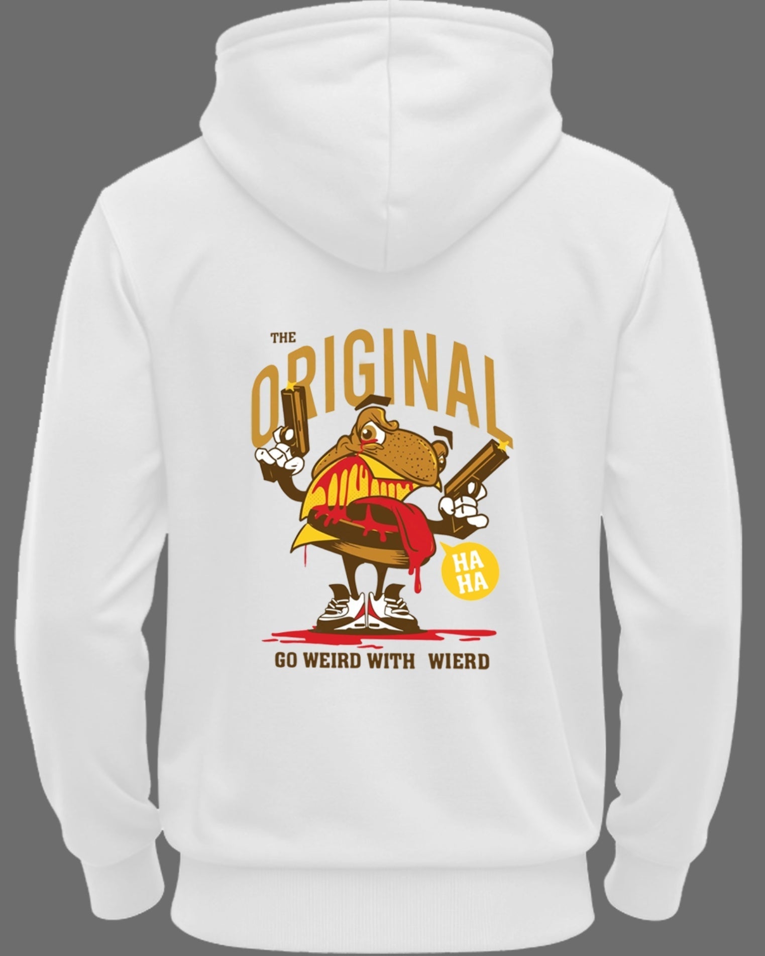 Printed Hooded Neck Sweatshirt/White - FastColors - Printed Hooded Neck Sweatshirts White - #tag1# - #tag2# - #tag3# -