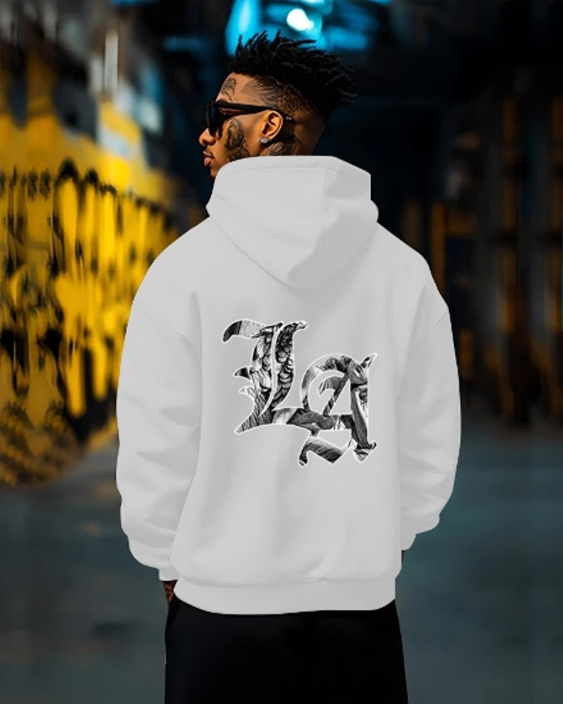 LA Printed best hoodies for men/White