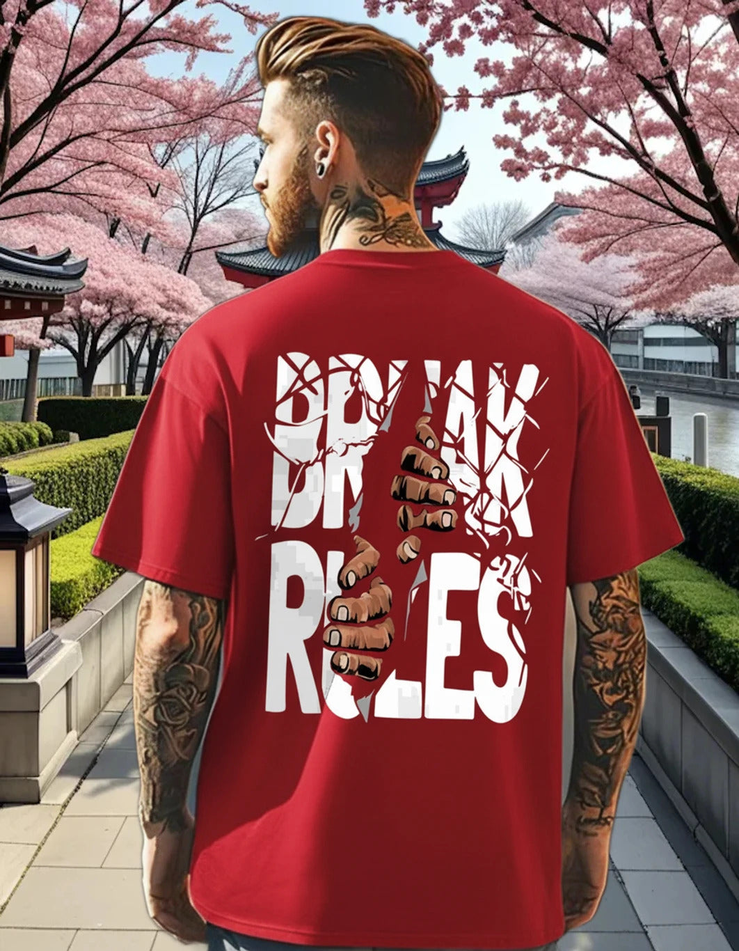 Men Graphic Print Round Neck Cotton Blend T-Shirt